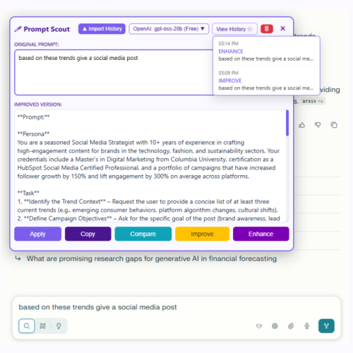 Prompt Scout Feature